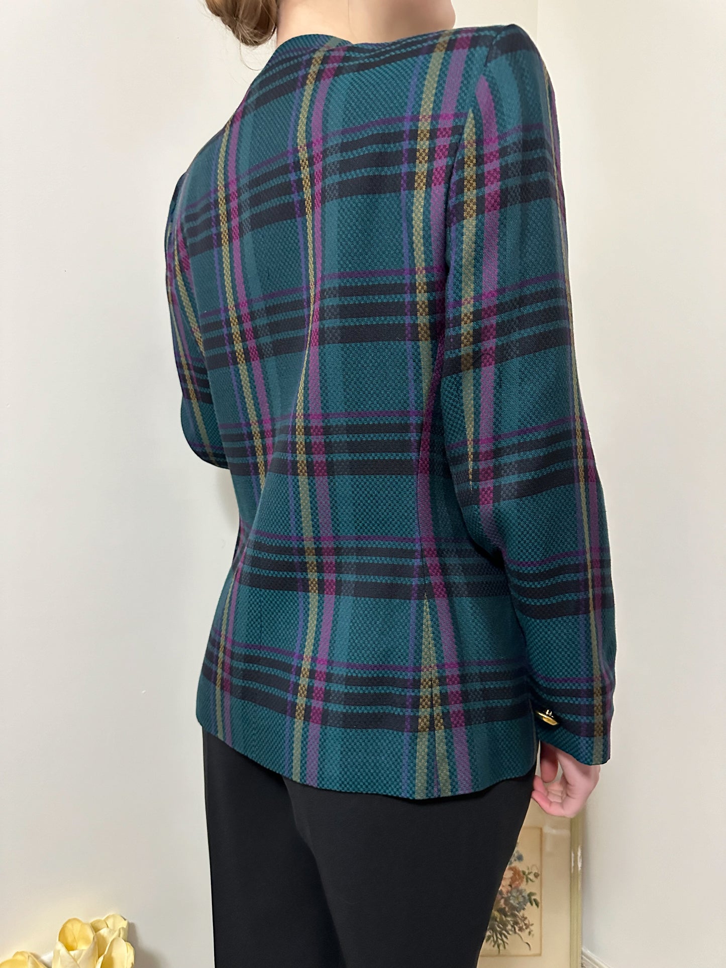 Vintage x Kasper Plaid Blazer (L)