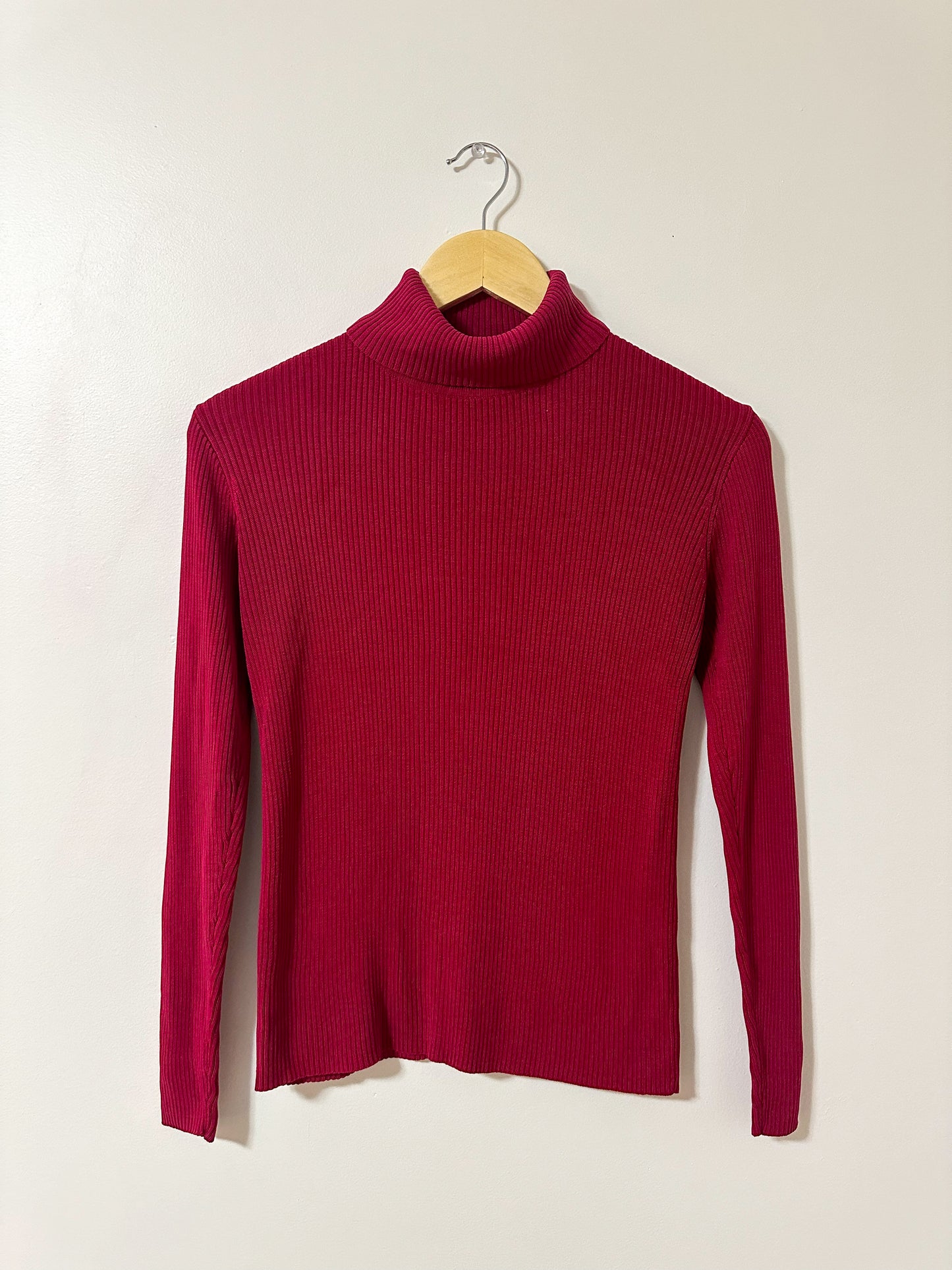 Cactus Red Silk Turtleneck (M)