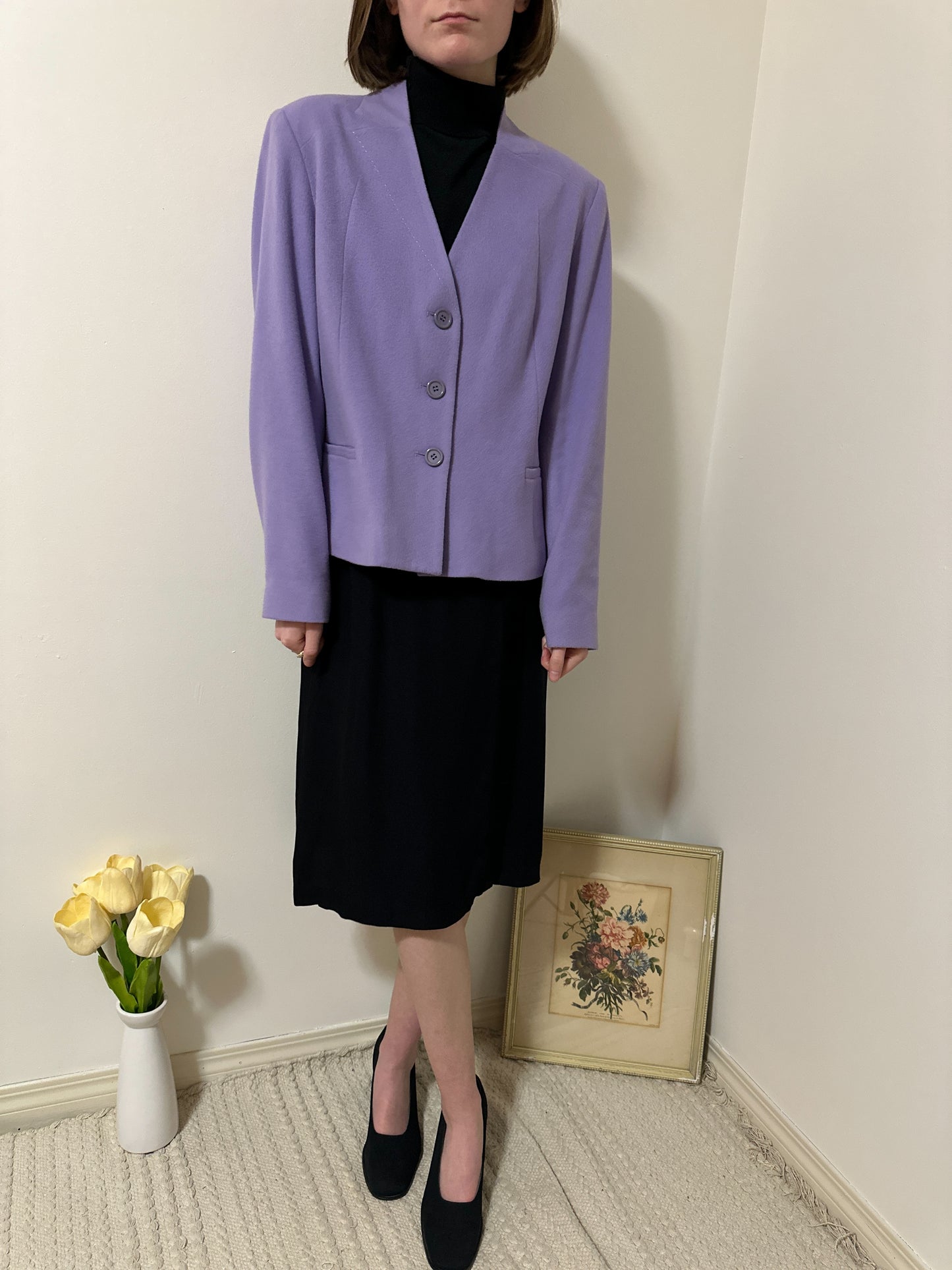 Vintage x Louben Lilac Wool Cashmere Blazer (L)