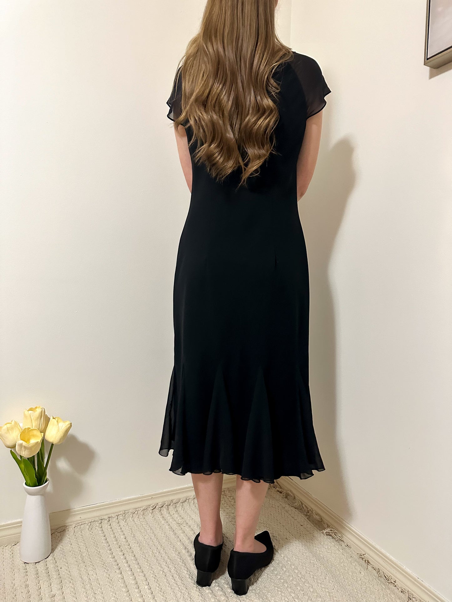 Vintage x Metaphor Black Midi Dress (L)