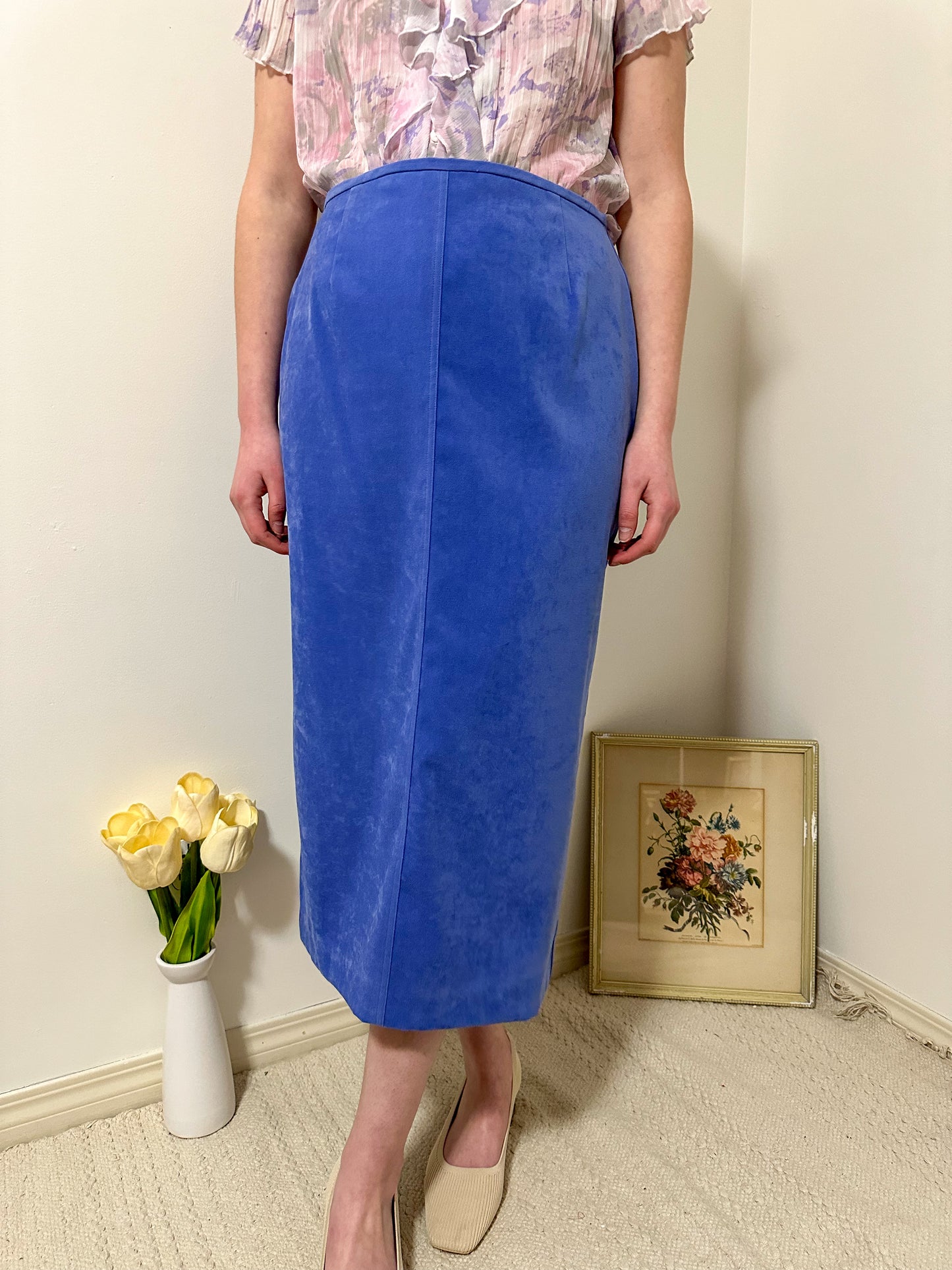 Vintage x Vanessa Stevens Periwinkle Skirt (L)