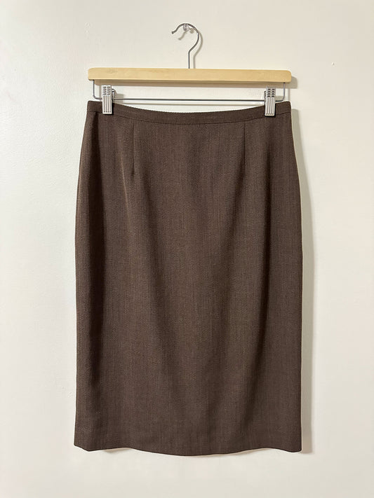 Vintage x D'Oraz Brown Wool Skirt (M)