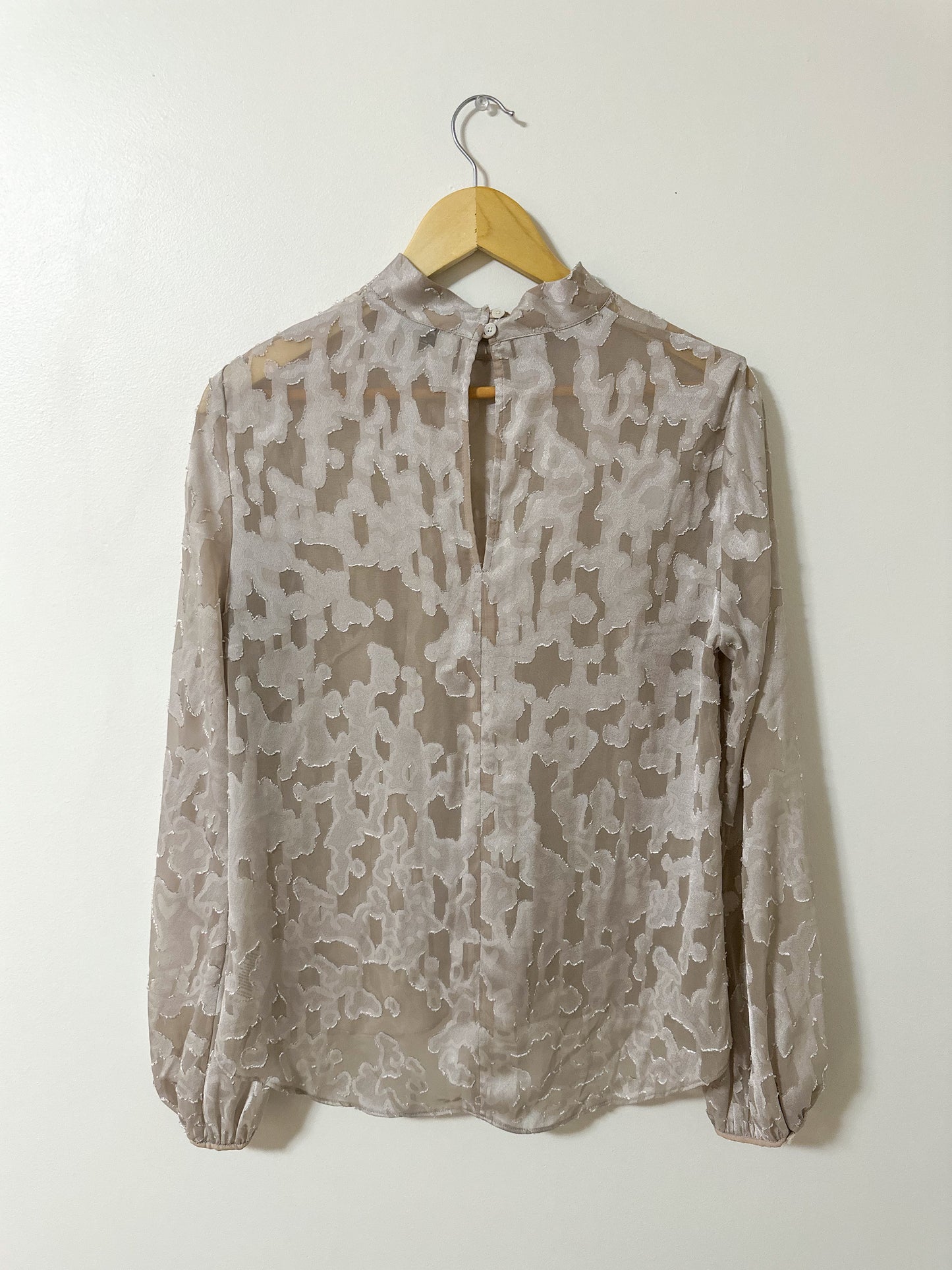 Babaton Sheer Champagne Blouse (L)