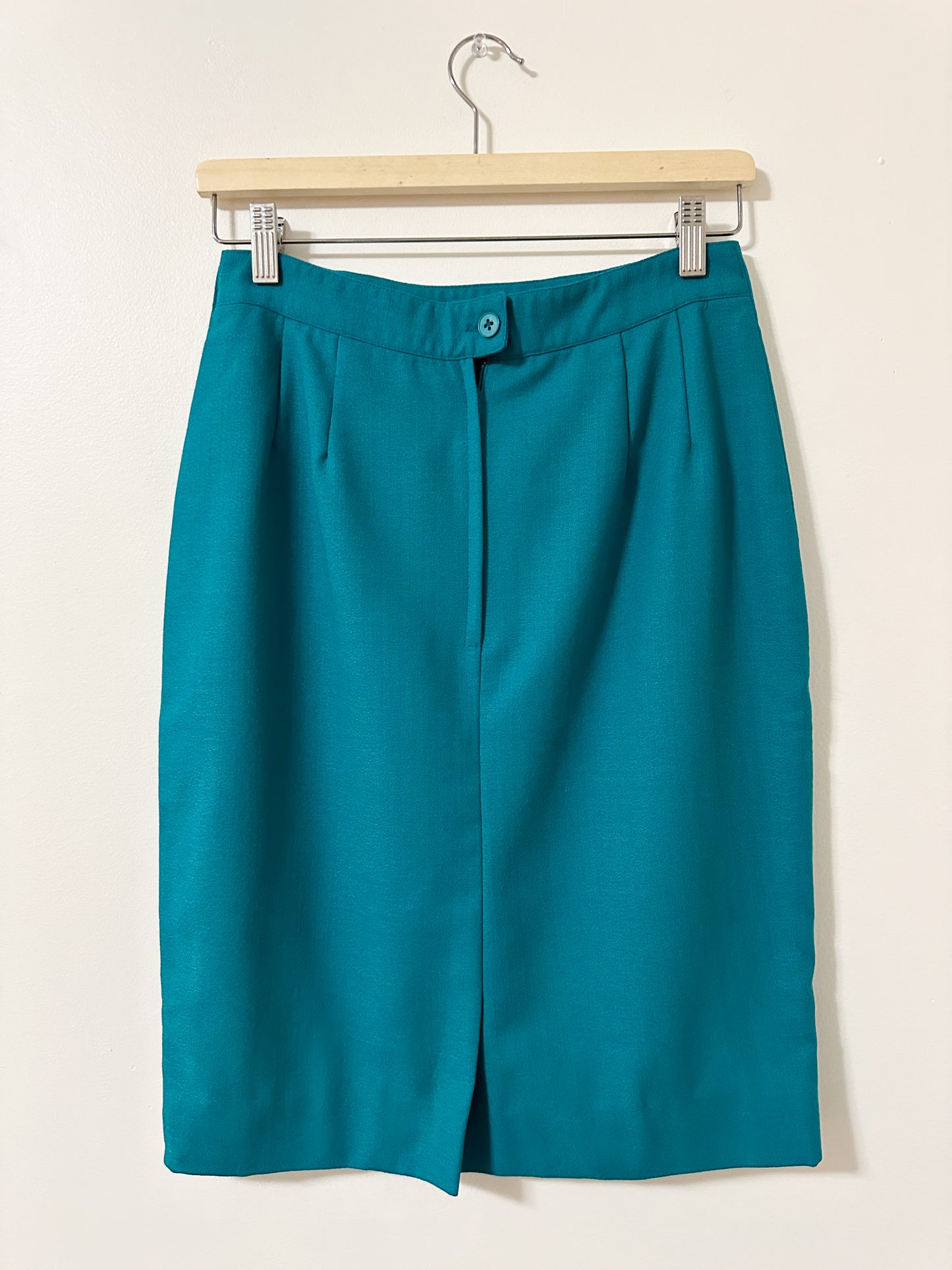 Vintage x Jon Tagia Teal Wool Skirt (M)