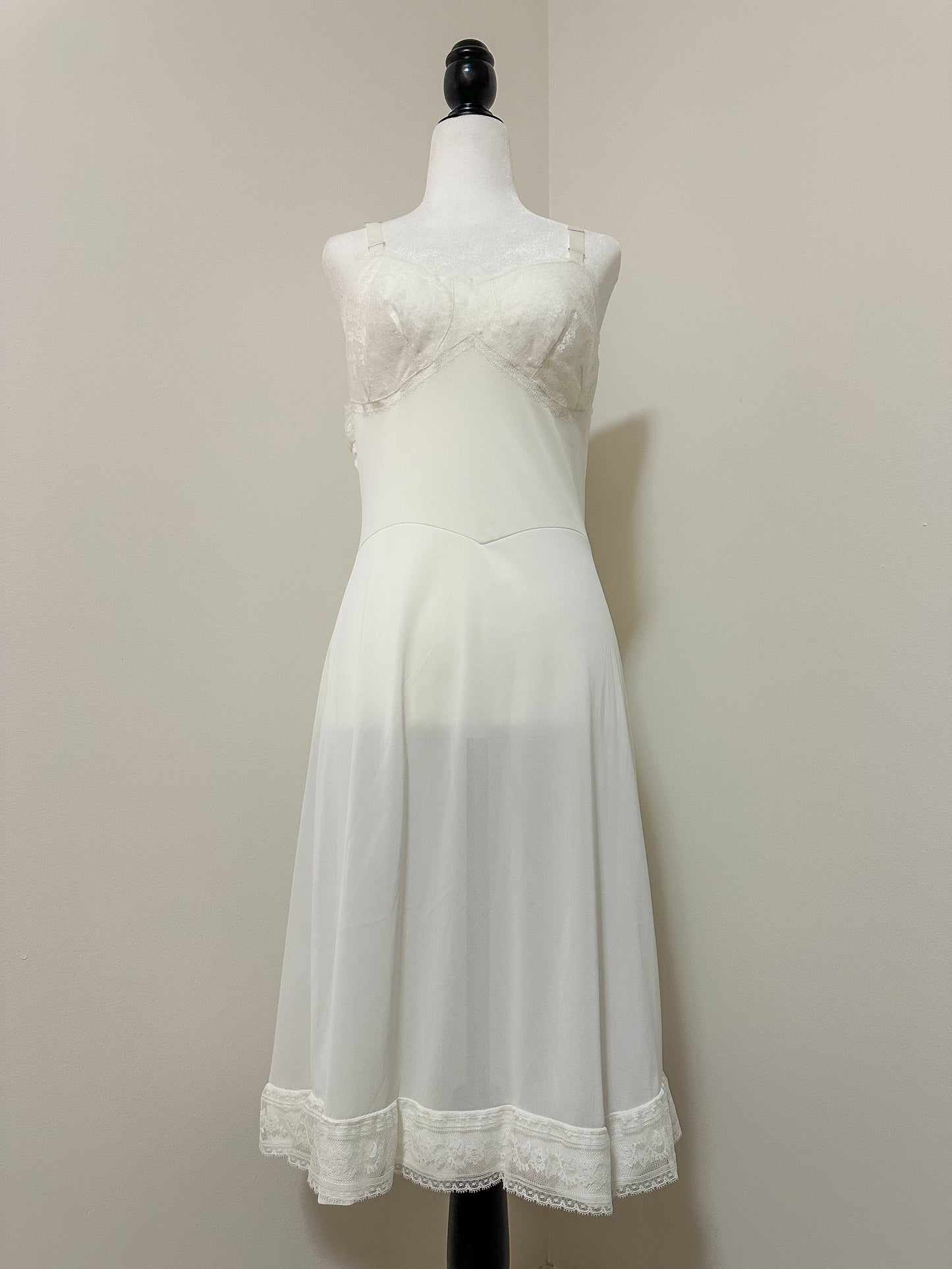 Vintage x Seamprufe White Slip Dress (M)