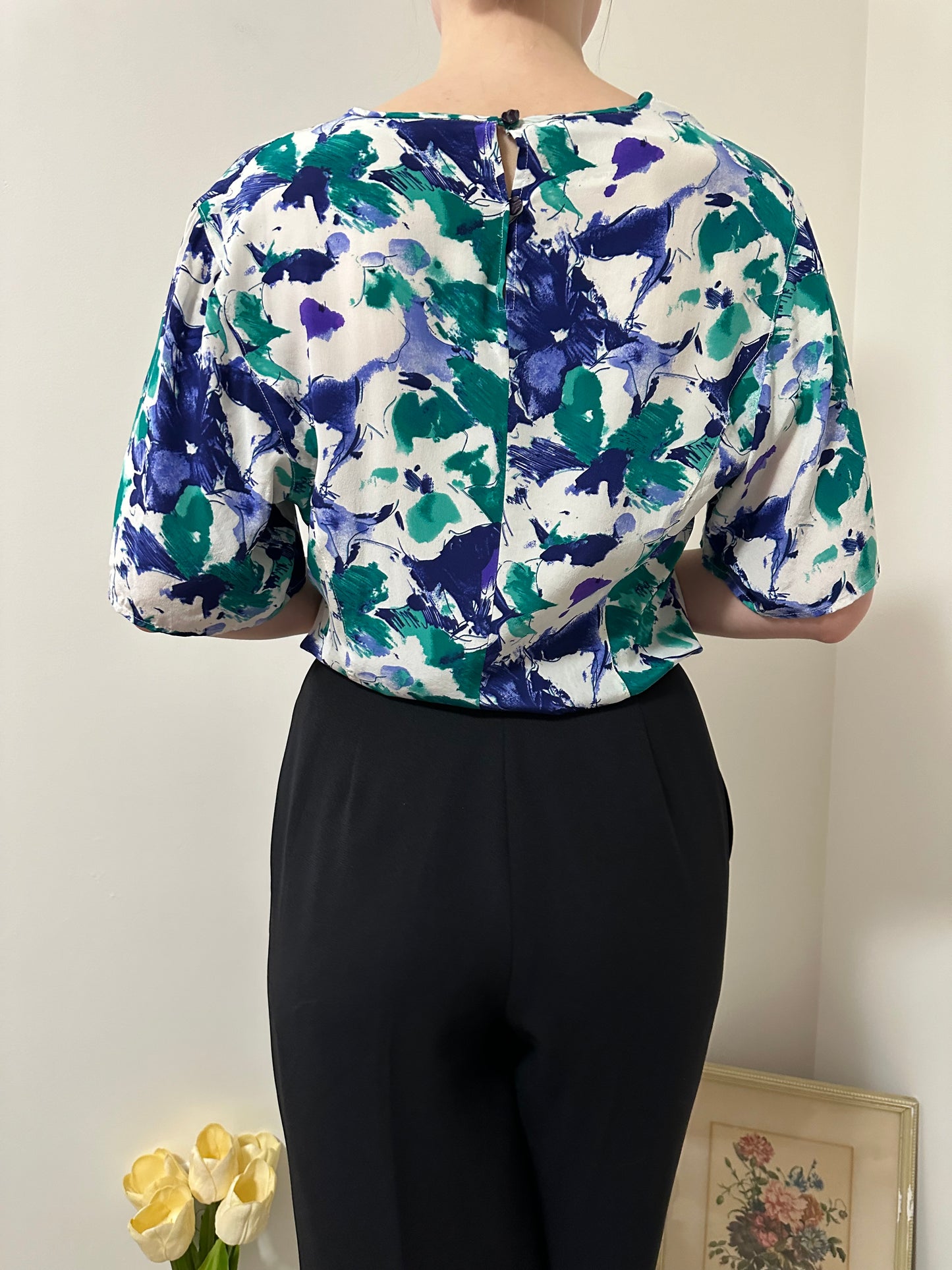 Vintage x Mr. Jax Silk Floral Blouse (L)