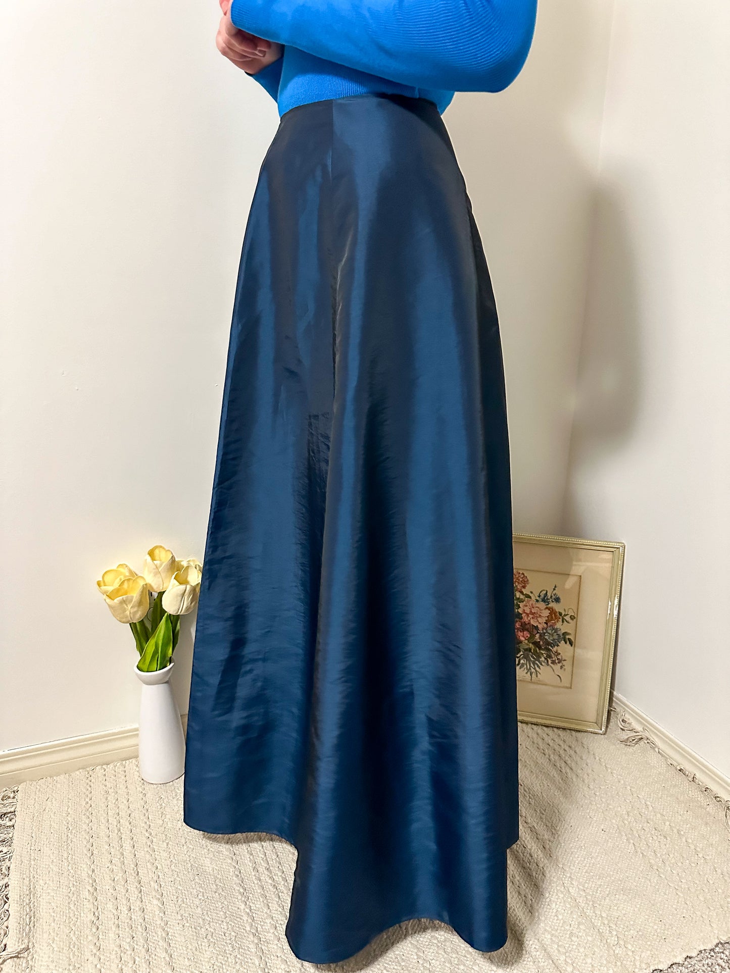 Vintage x Le Chateau Blue Maxi Skirt (S)