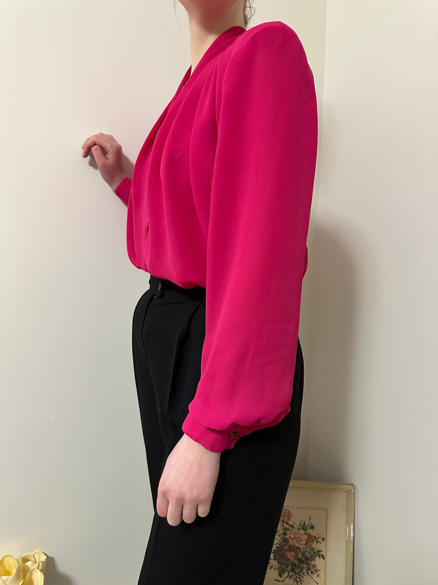 Vintage x Brian Bailey Hot Pink Blouse (L/XL)