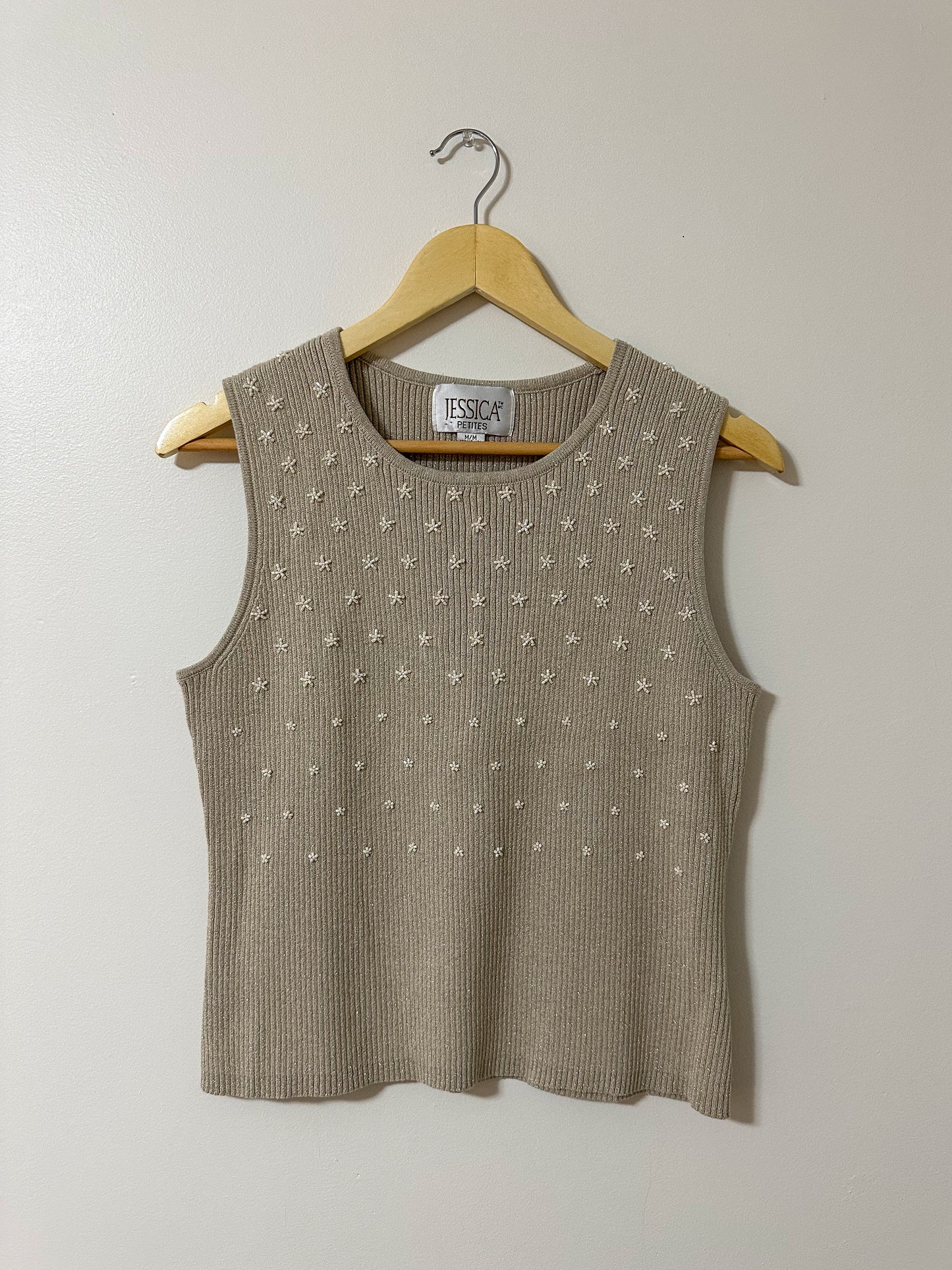 Vintage x Jessica Sparkly Beaded Top (M)