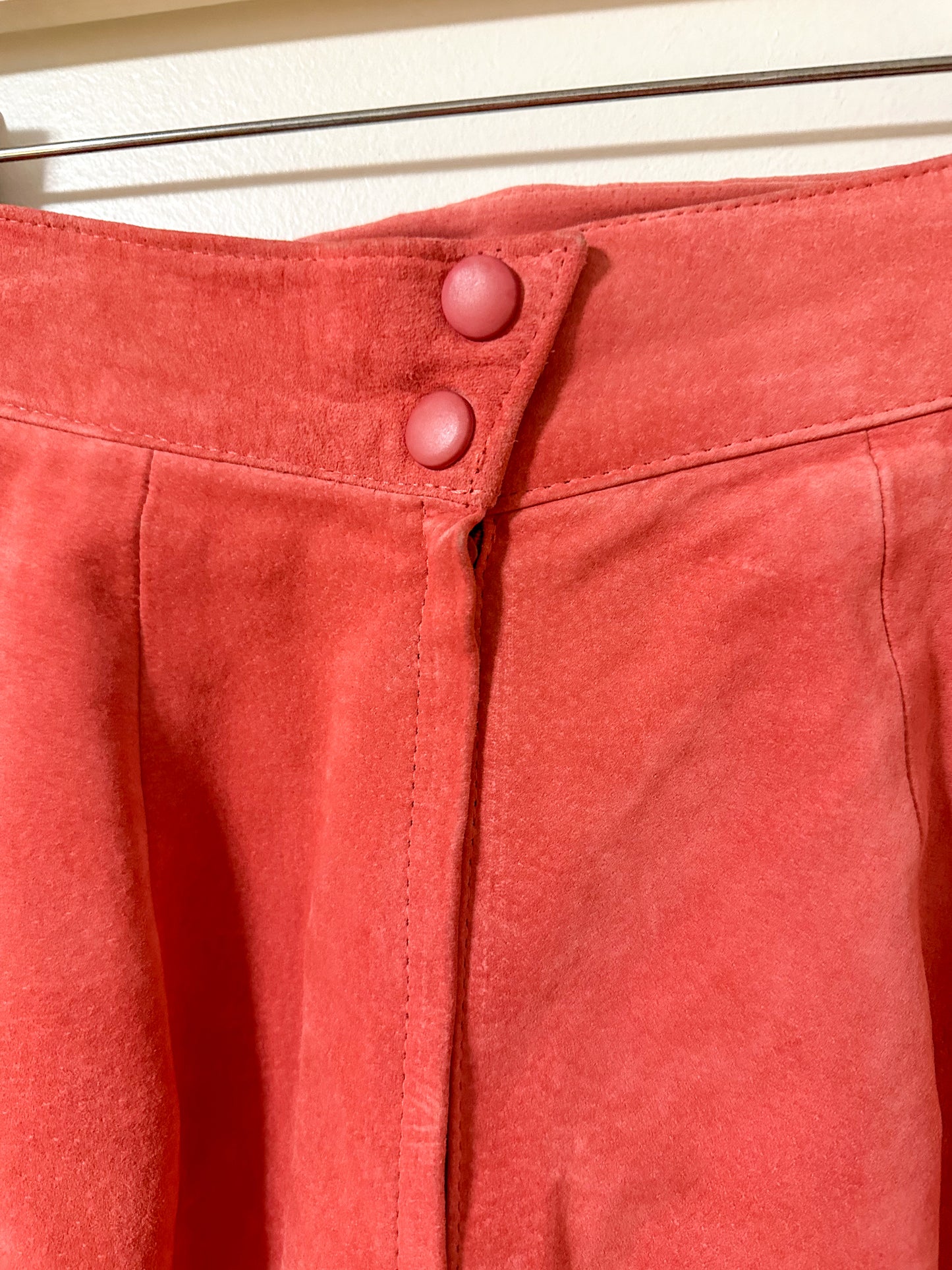 Vintage x Danier Suede Leather Salmon Skirt (S)