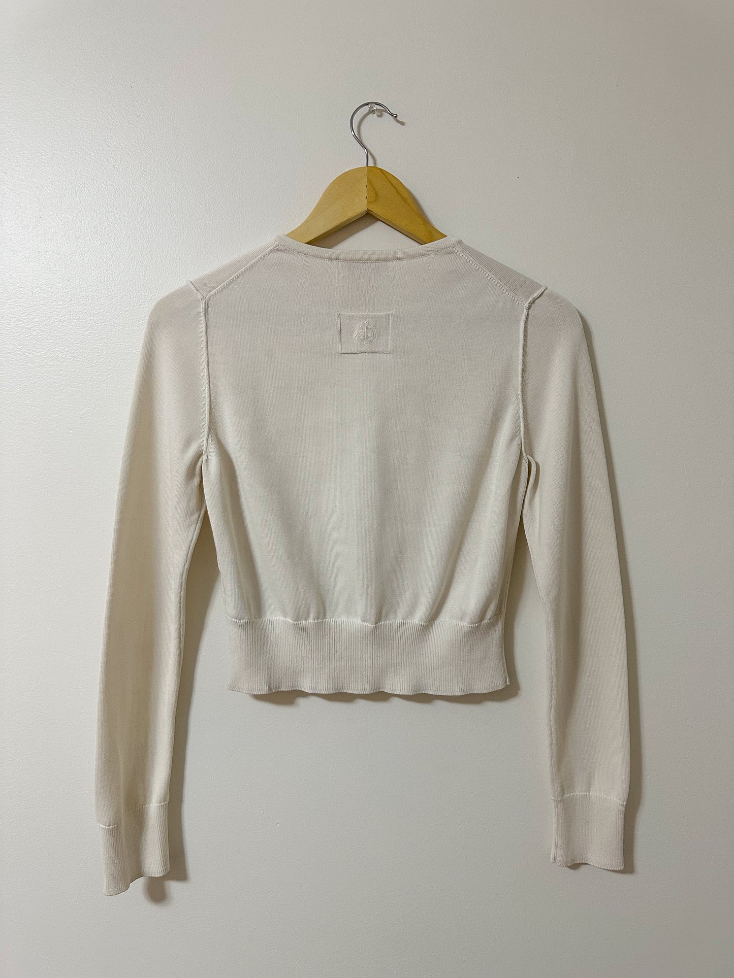 Brooks Brothers Cropped White Cardigan (XS/S)