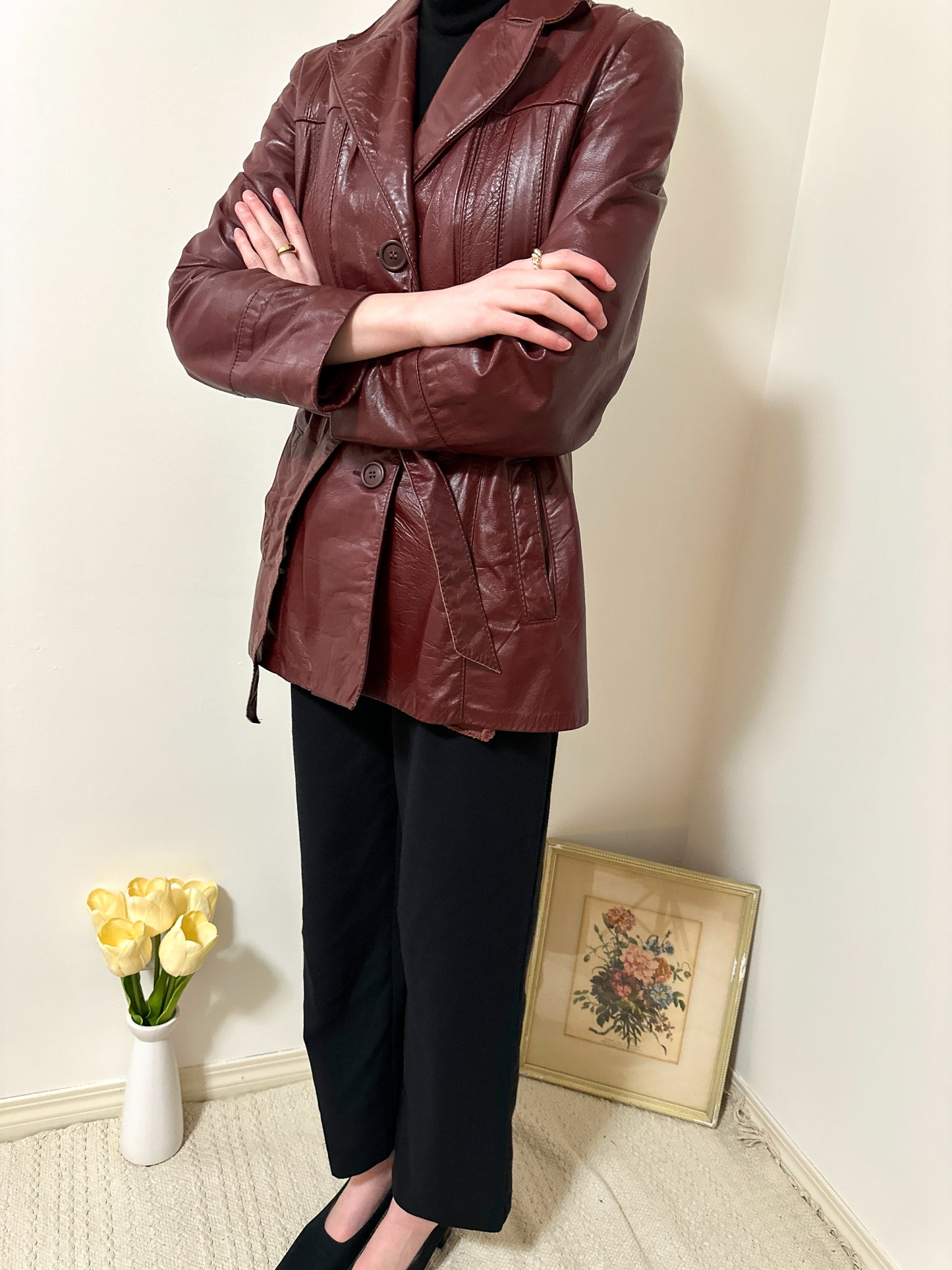 Vintage x Sears Burgundy Leather Jacket (M)