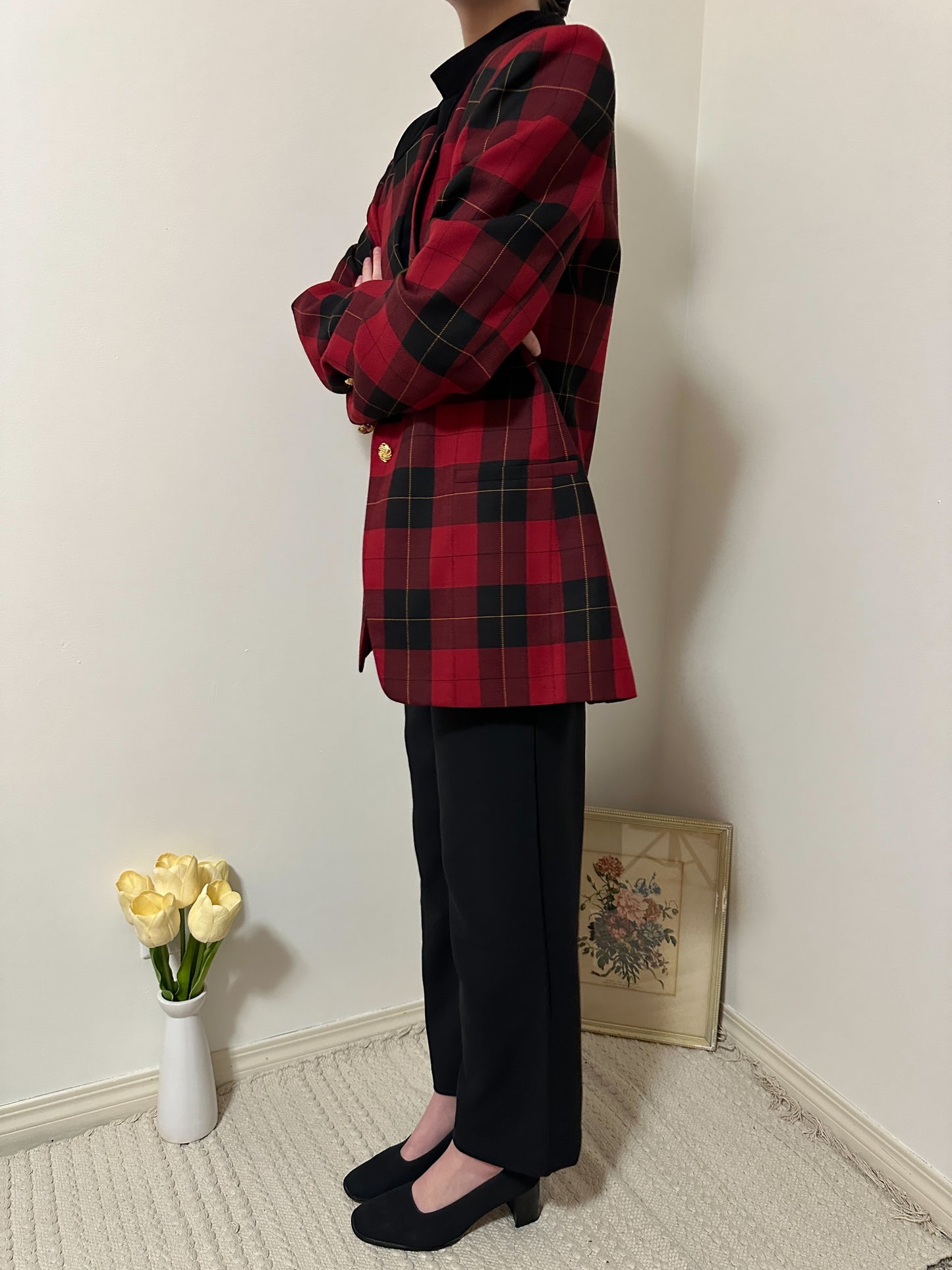 Vintage x Rena Rowan Red Plaid Blazer (XL/2X)