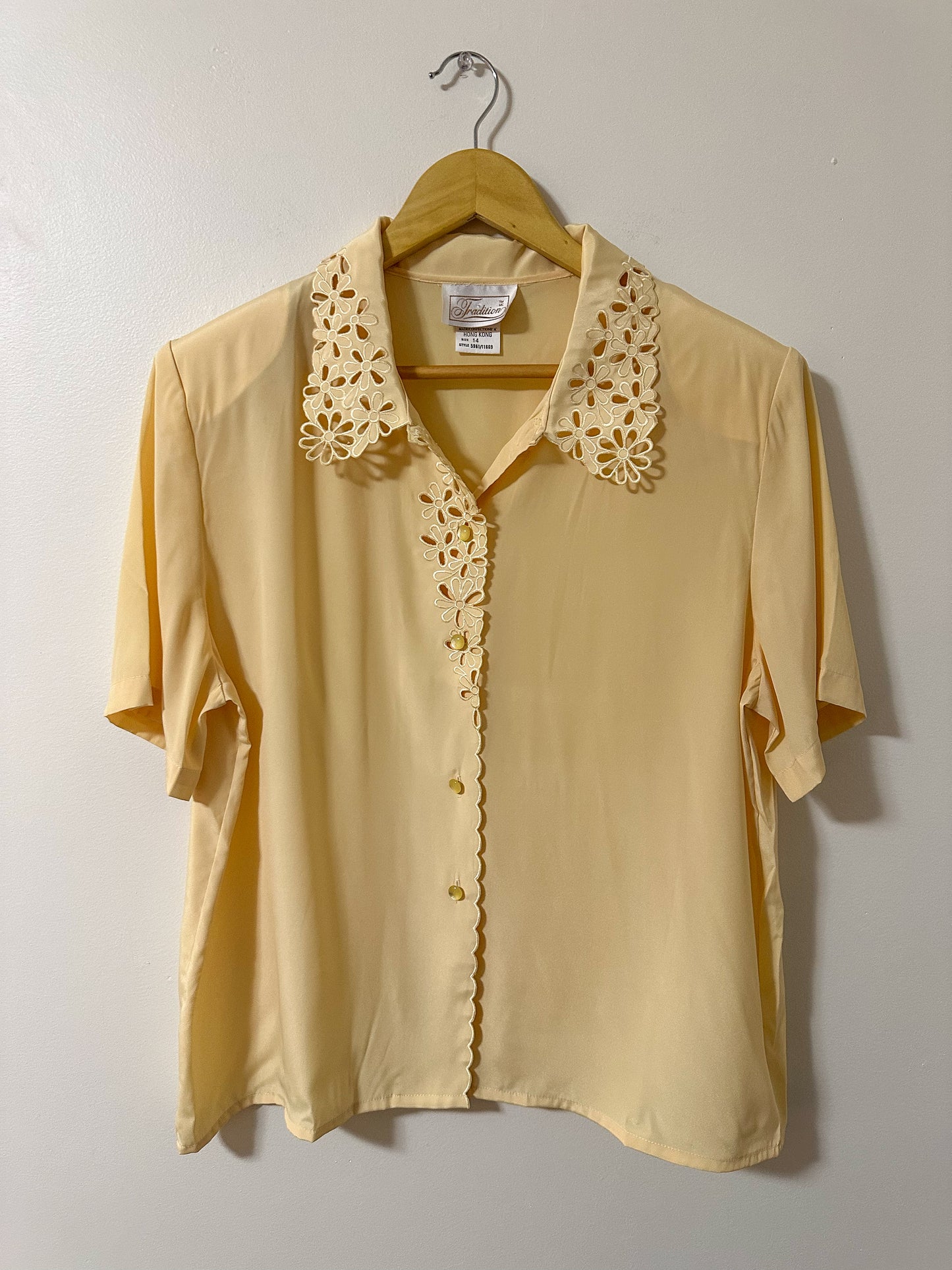 Vintage x Tradition Yellow Detailed Blouse (XL)