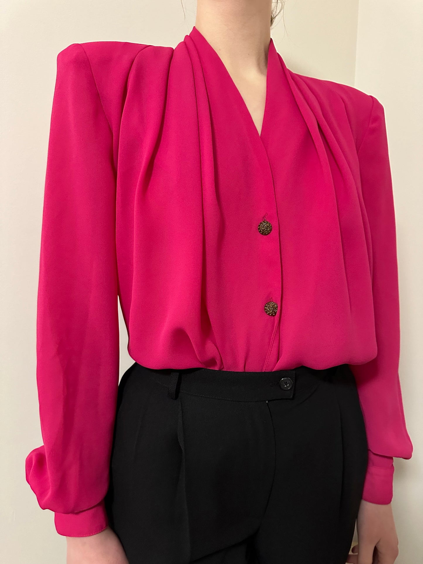 Vintage x Brian Bailey Hot Pink Blouse (L/XL)