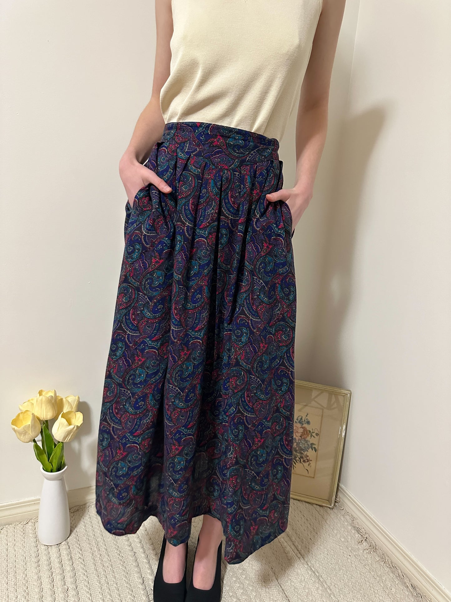 Vintage x Brettons Collection Patterned Skirt (XS)