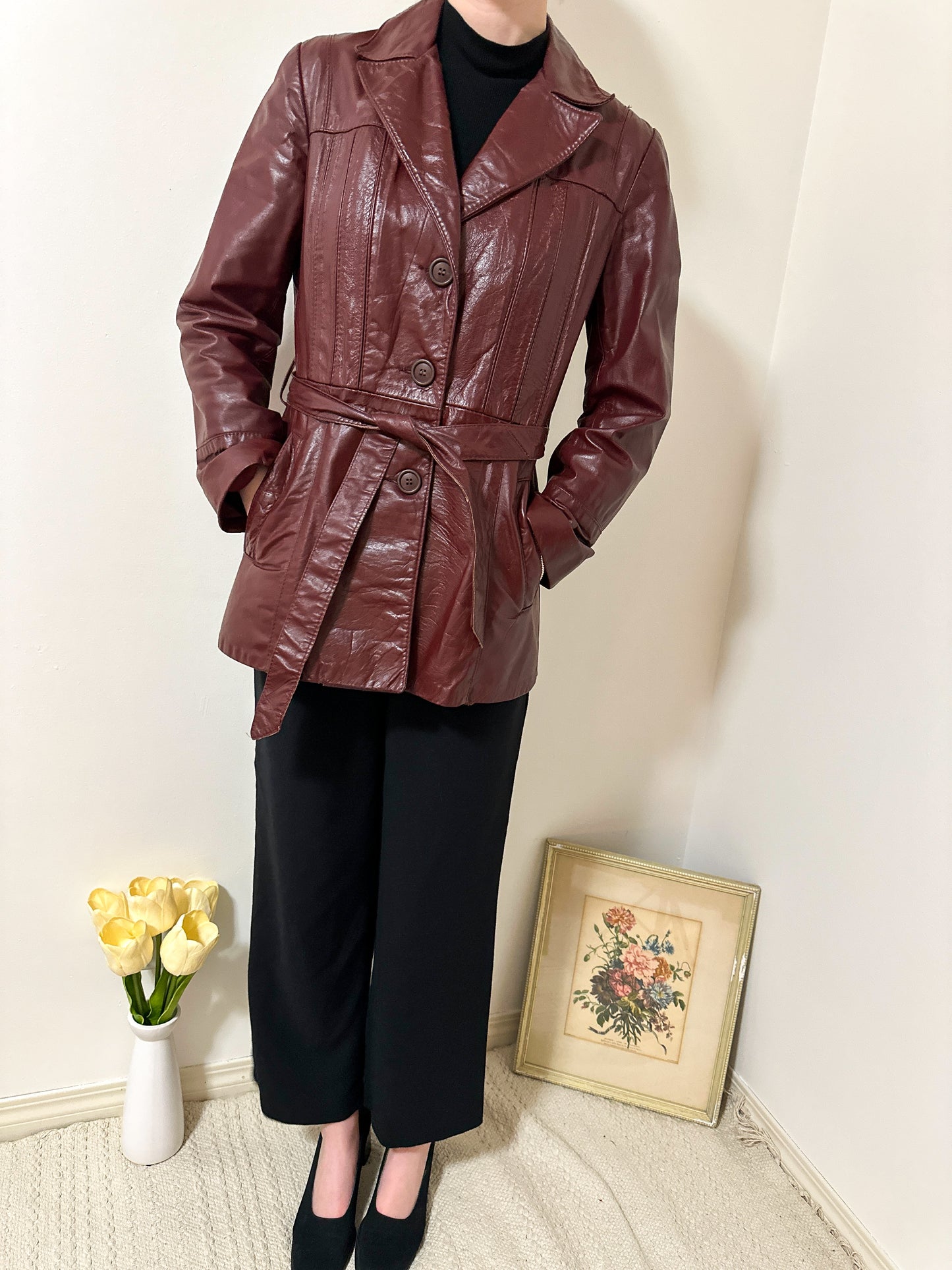 Vintage x Sears Burgundy Leather Jacket (M)