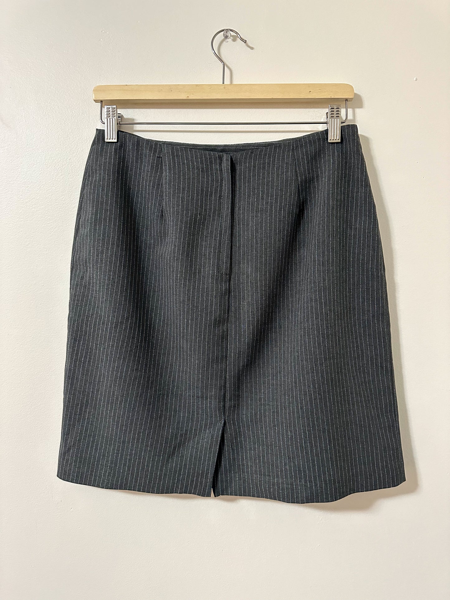 Vintage x Beechers Brook Grey Pinstripe Skirt (M)