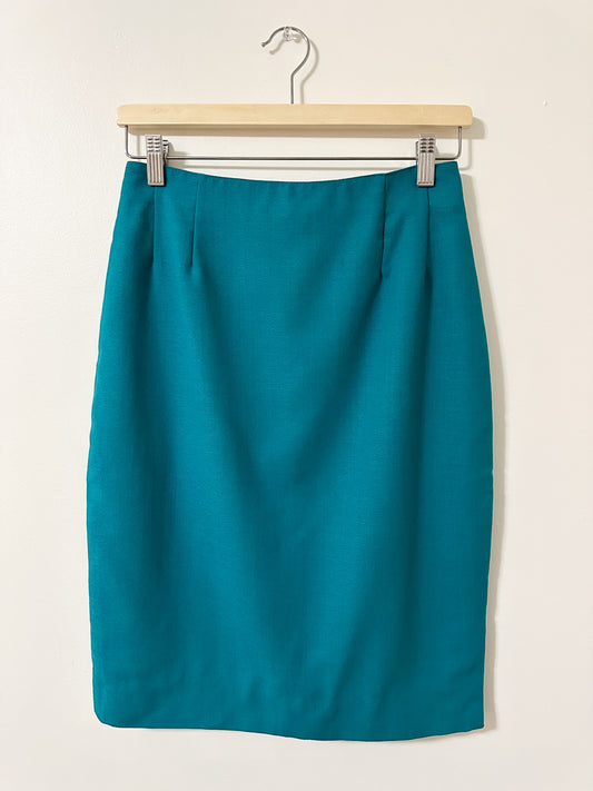 Vintage x Jon Tagia Teal Wool Skirt (M)