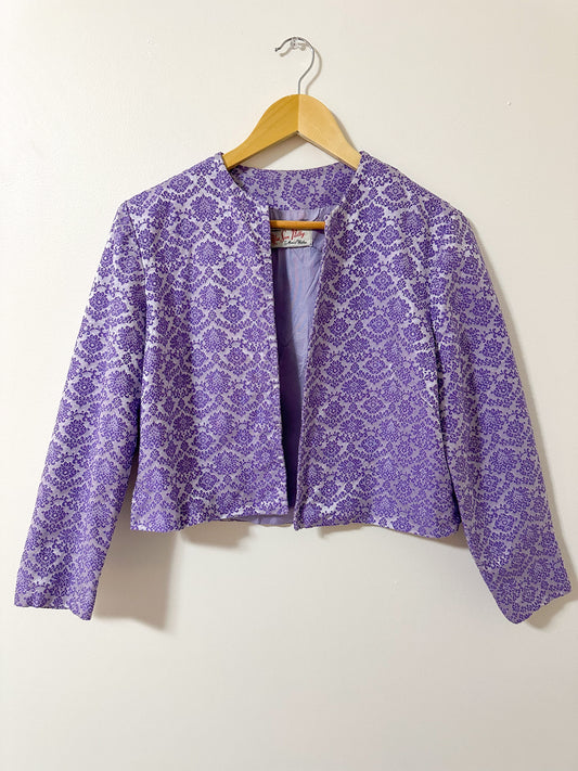 Vintage x Miss Sun Valley Purple Cropped Blazer (M/L)