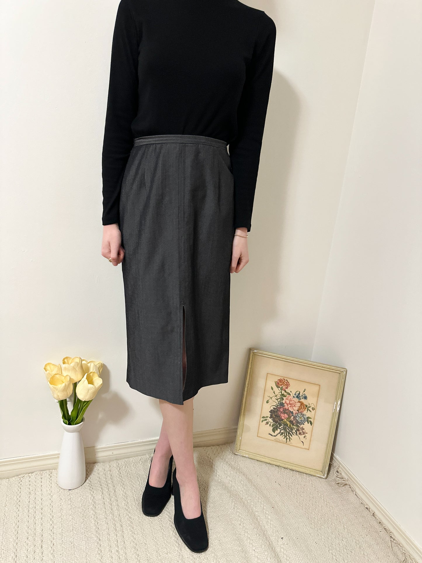 Vintage x Blu's Dark Grey Skirt (S)