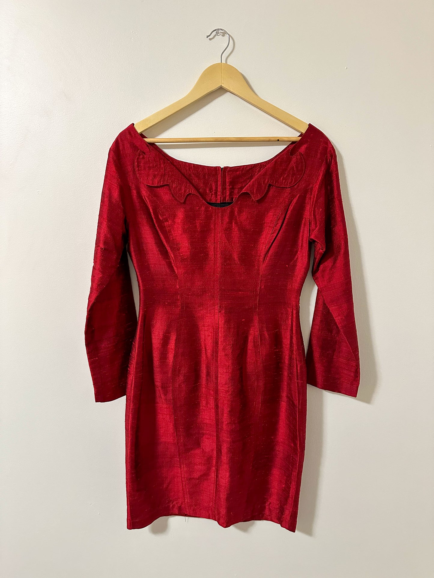 Vintage x Abby Kanak Red Silk Dress (M)