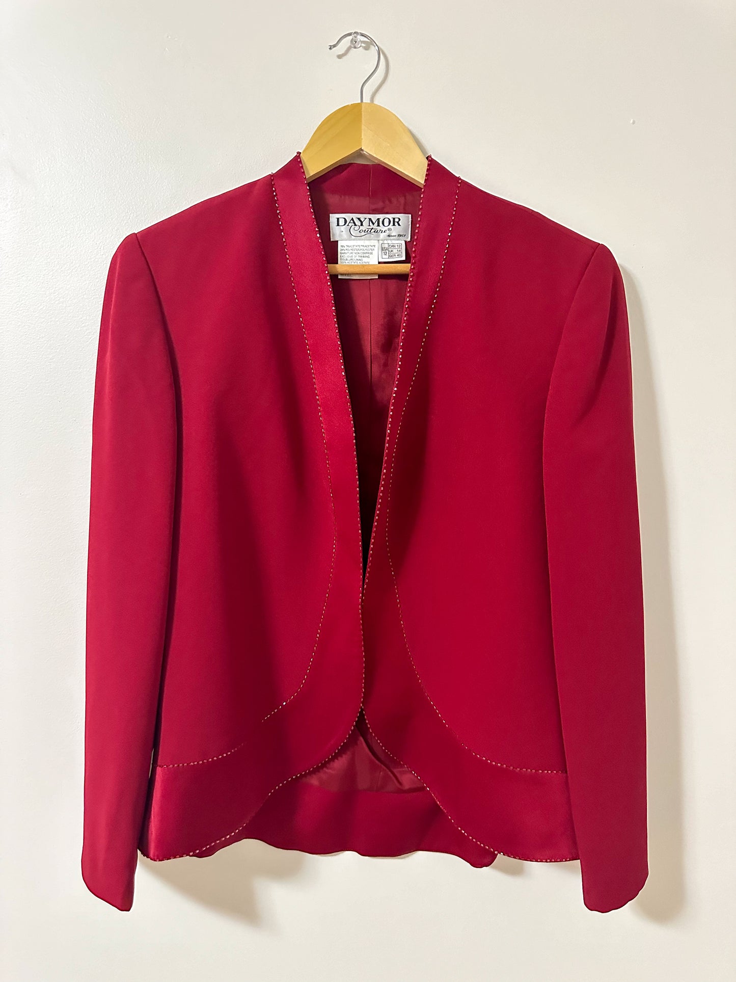 Vintage x Daymor Couture Red Beaded Blazer (L/XL)