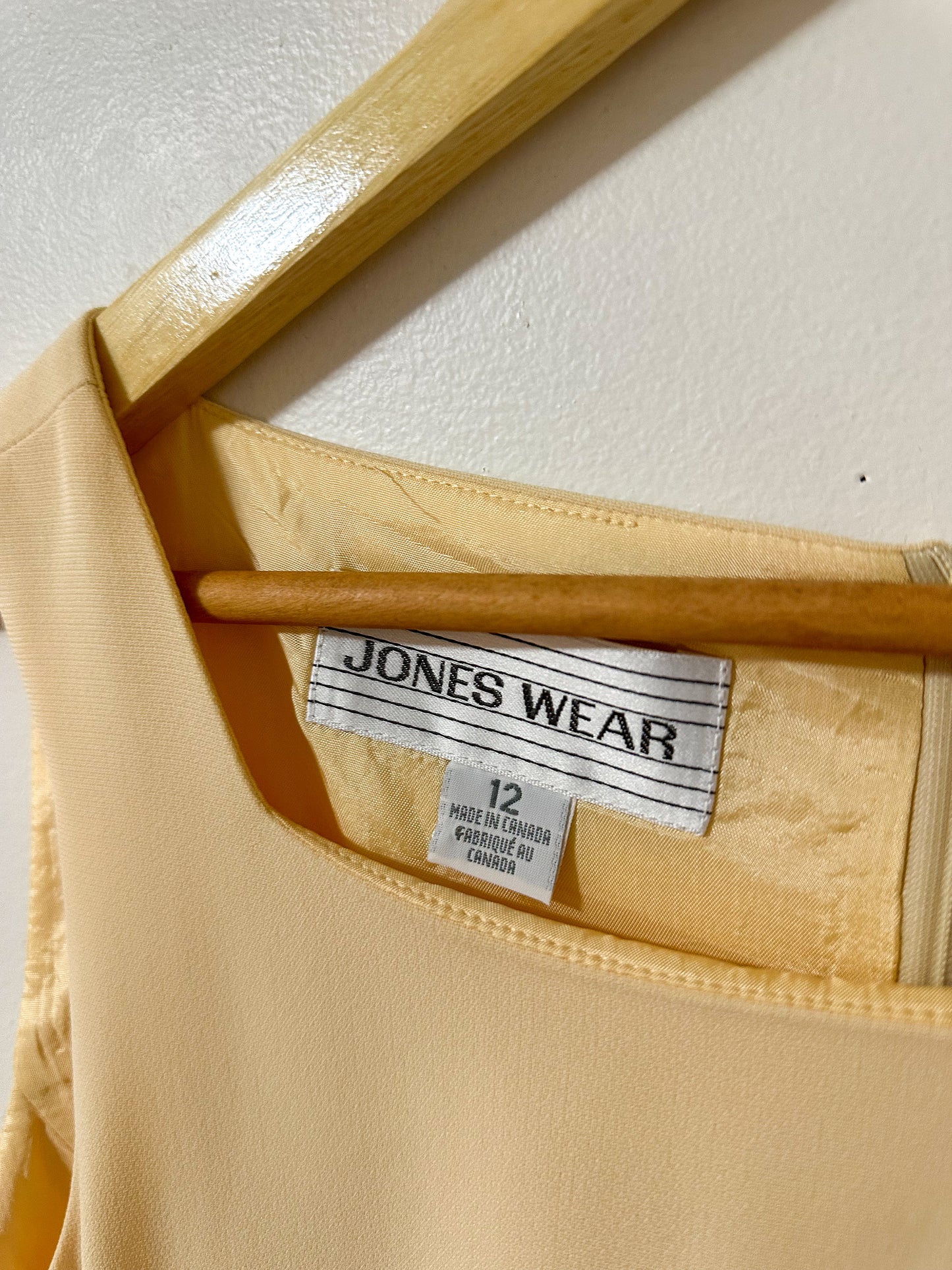 Vintage x Jones Wear Cream Yellow Dress (L)