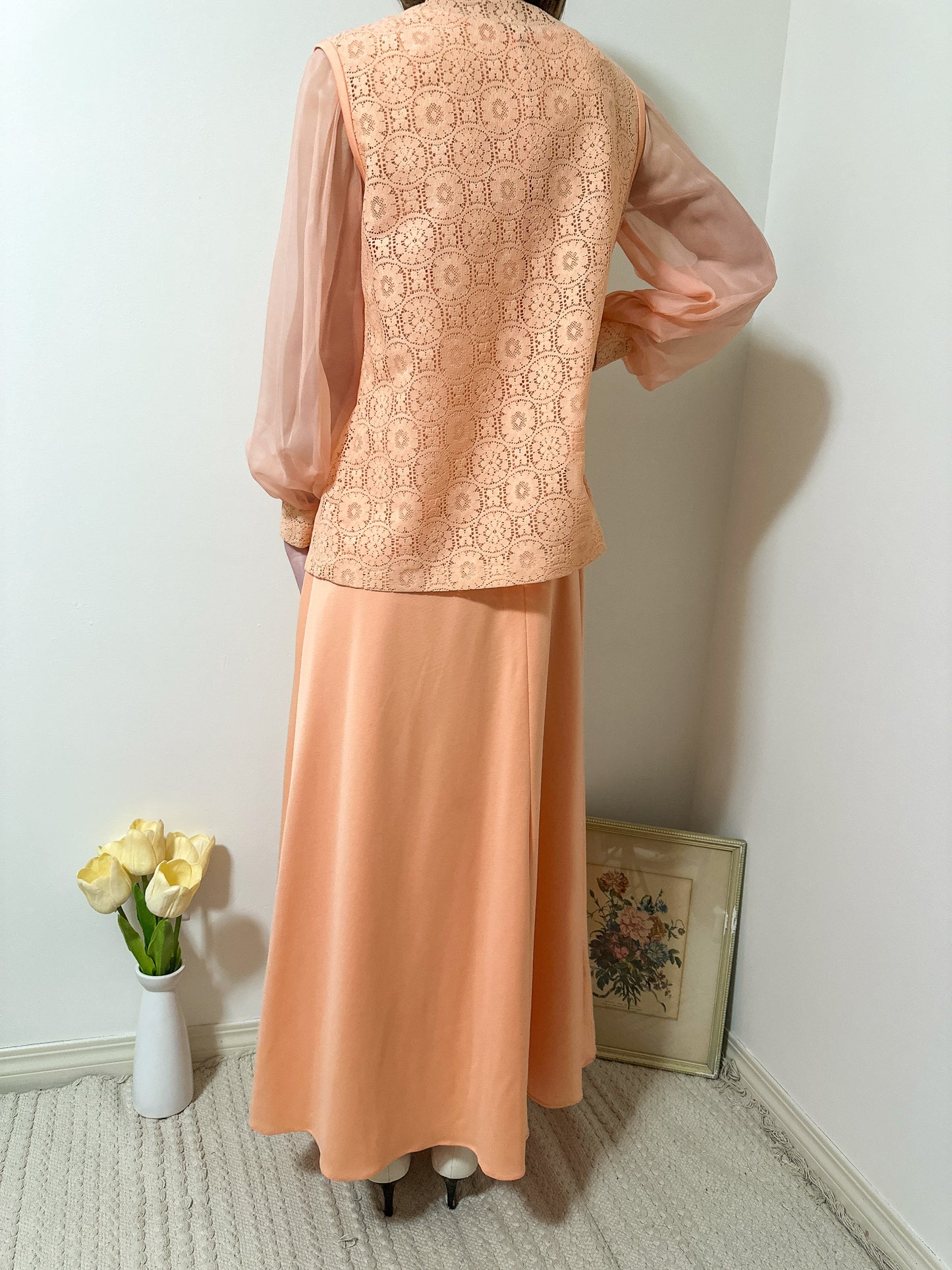 Vintage x Peach Dress Set (S/M)