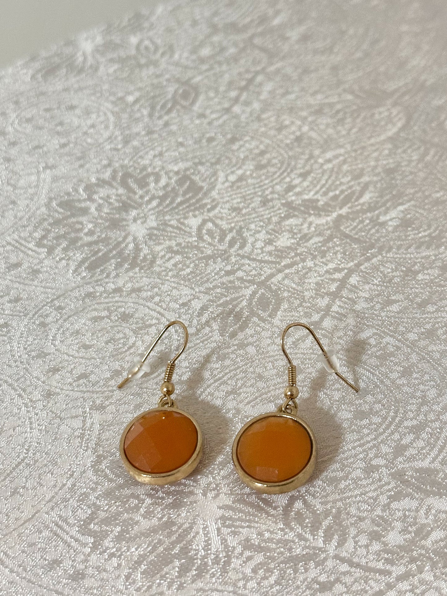 Gold and Orange Earrings