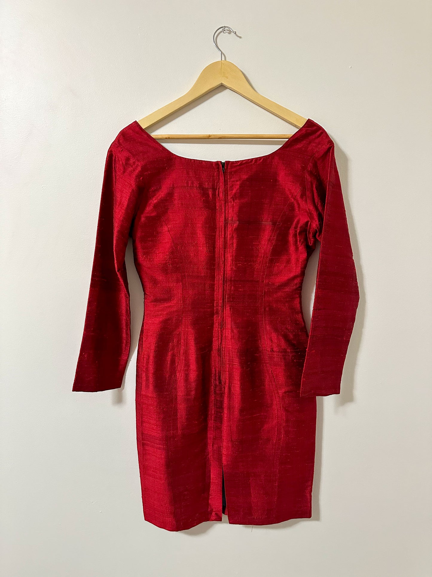 Vintage x Abby Kanak Red Silk Dress (M)