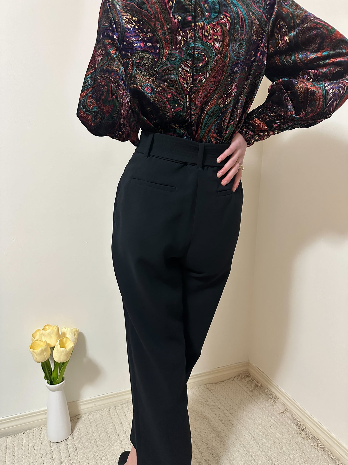 Wilfred Black Tie-Front Pants (2)