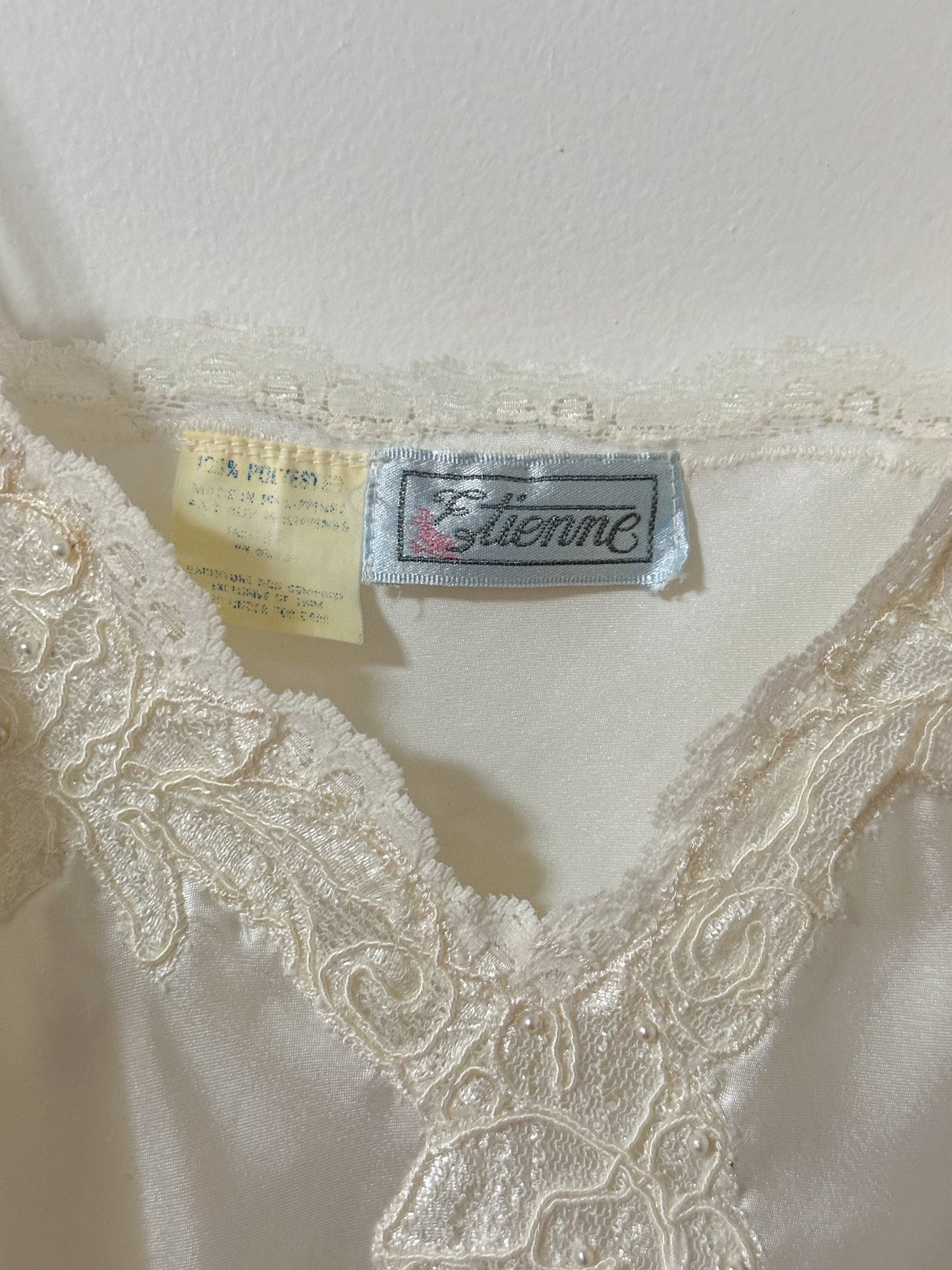 Vintage x Etienne White Lace Detailed Babydoll Dress (M)