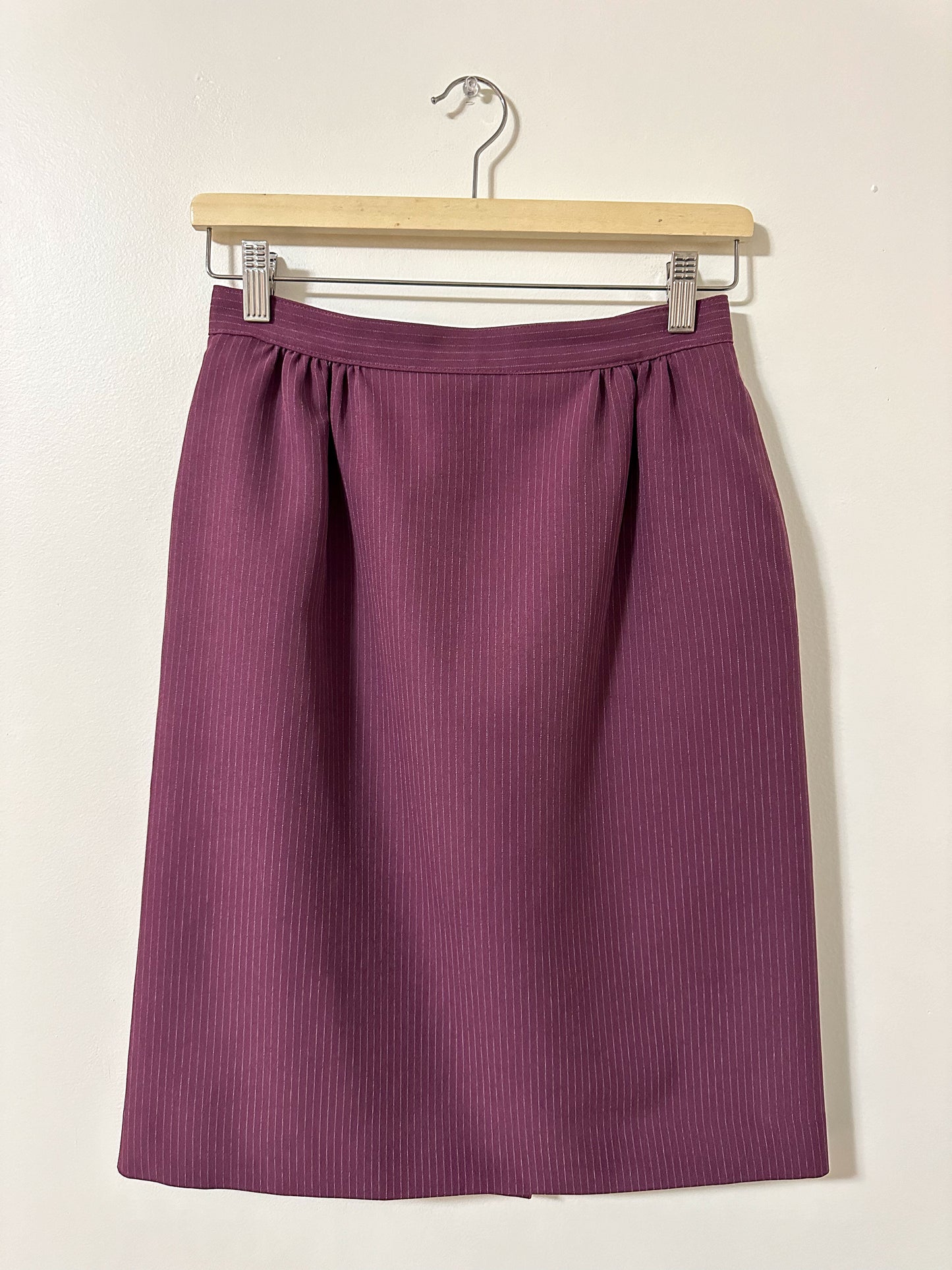 Vintage x Deep Magenta Pinstripe Skirt (S)