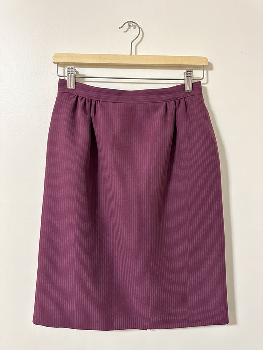 Vintage x Deep Magenta Pinstripe Skirt (S)