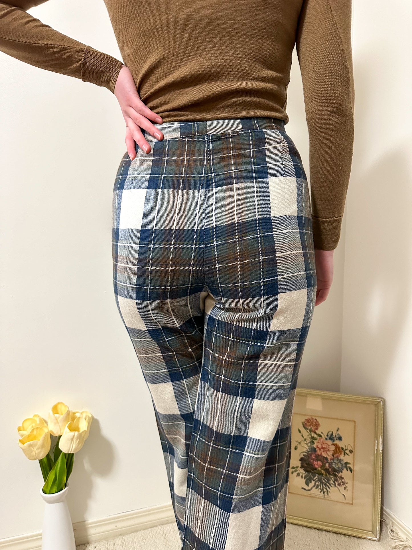 Vintage x Aljean Plaid Wool Trousers (S)