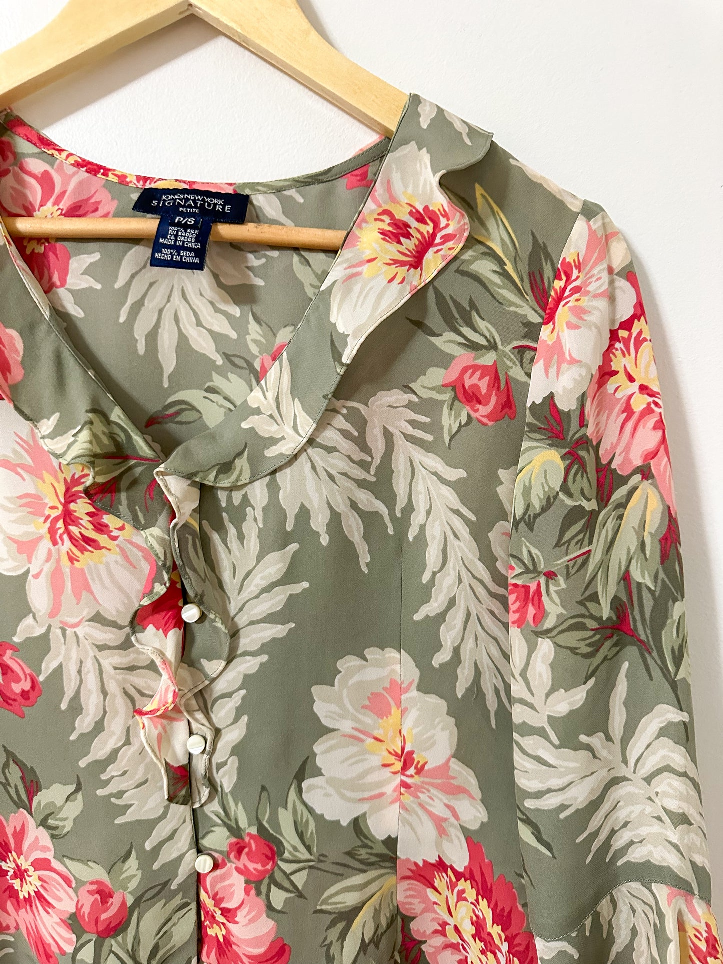 Jones New York Silk Floral Blouse (S)